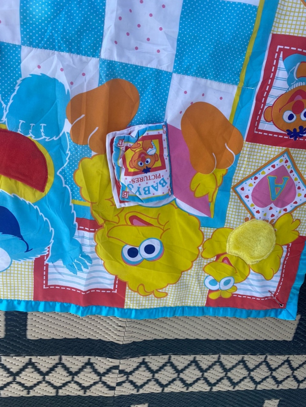 Playskool Fold n Go Sesame Street Muppet Play Mat Quilt Baby Toddler VTG 1989
